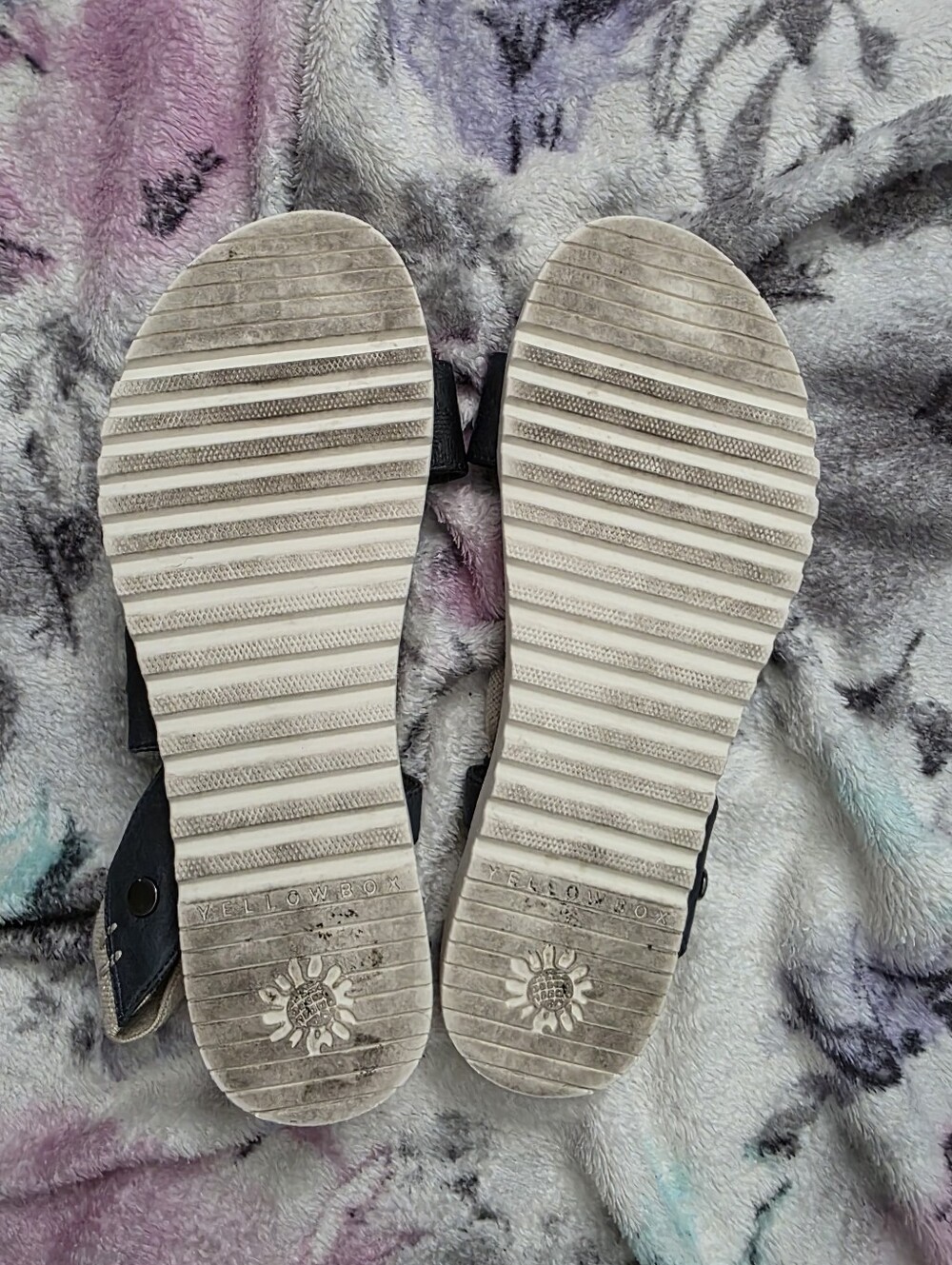 Yellow Box Beige and Navy Cork Footbed Sandals - Picture 5 of 5
